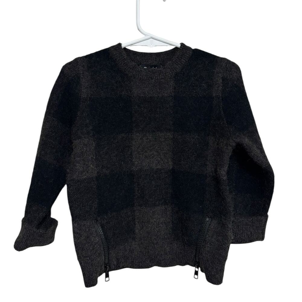 NWT Bardot Junior Black and Brown Check Sweater - Size 12-18M